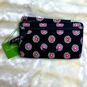 Vera Bradley Front Zip Wristlet - Parisian Pom Poms - NEW!